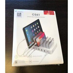 New Premium 6-Port USB Charging Station Organizer for Multiple Devices